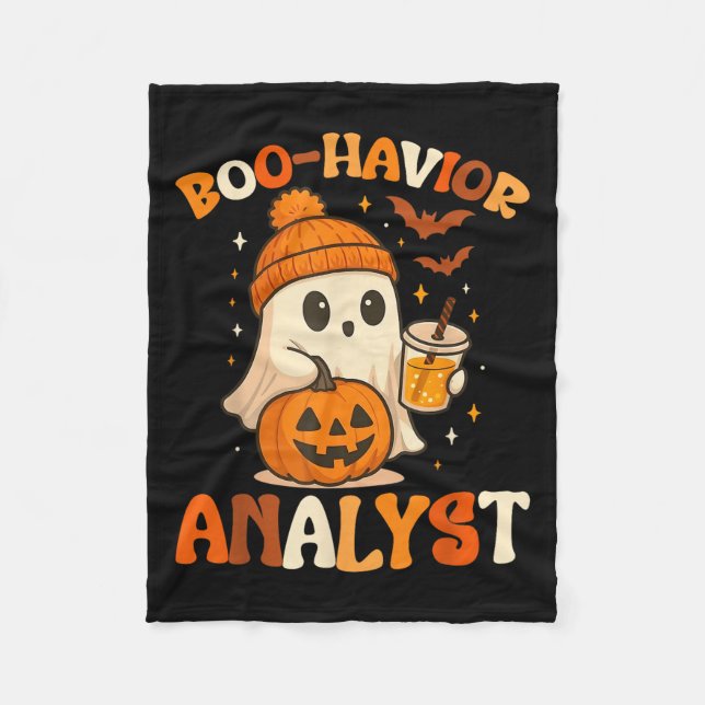 Ghost Boo Havior Yst Funny Halloween Behaviour The Fleece Blanket (Front)
