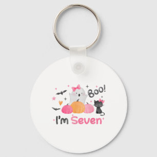 Ghost Boo I'm Seven 7 Year Old Halloween Kids 7th Key Ring