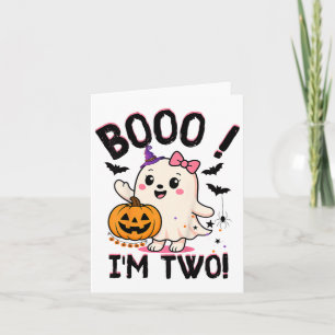 Ghost Boo I'm Two Years 2nd Birthday Toddler Hallo Card