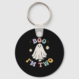 Ghost Boo I'm Two Yr 2nd Birthday Kids Halloween G Key Ring