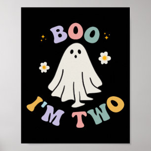 Ghost Boo I'm Two Yr 2nd Birthday Kids Halloween G Poster