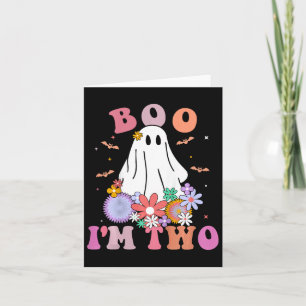 Ghost Boo I'm Two Yr 2nd Birthday Kids Halloween T Card