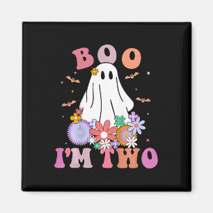 Ghost Boo I'm Two Yr 2nd Birthday Kids Halloween T Magnet
