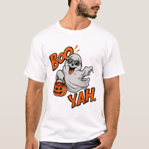 Ghost Boo Yah Funny Halloween Shirt Spooky Booyah 