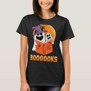 Ghost Book Reader Librarian Writer Funny Halloween T-Shirt