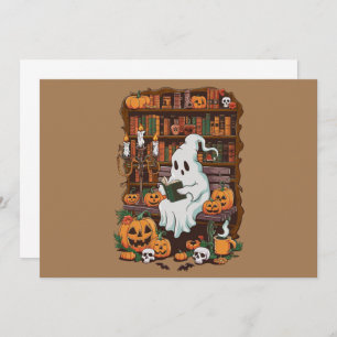 Ghost Book Reader Reading Lover Gift Reader Invitation