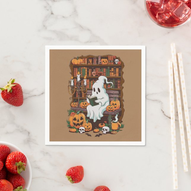 Ghost Book Reader Reading Lover Gift Reader  Napkin (Insitu)
