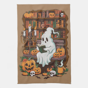 Ghost Book Reader Reading Lover Gift Reader  Tea Towel