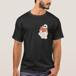 Ghost Book Reading Halloween Books Lover Teacher K T-Shirt