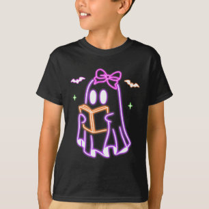 Ghost Book Reading Halloween Cute Ghost Book Lover T-Shirt