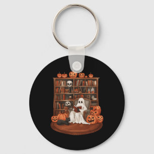 Ghost Book Reading Teacher Halloween Librarian Boo Key Ring
