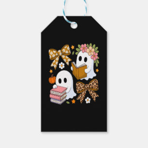 Ghost Books Halloween Floral Fall Halloween Gift Tags