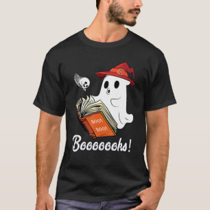Ghost Booooooks Boo Read Books  Teacher Halloween T-Shirt