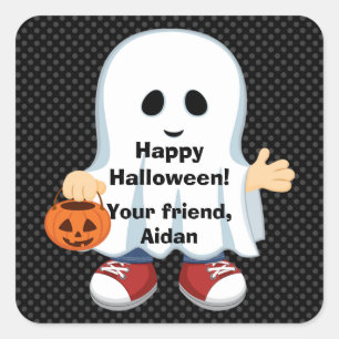 Ghost Boy   Kids Halloween Sticker