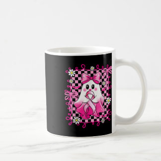 Ghost Breast Cancer Awareness Coquette Pink Ribbon Coffee Mug