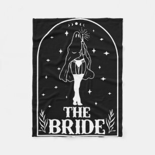 Ghost Bride Coven Gothic Halloween Wedding Bachelo Fleece Blanket