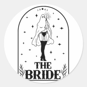Ghost Bride Coven Witchy Gothic Wedding Bacheloret Classic Round Sticker