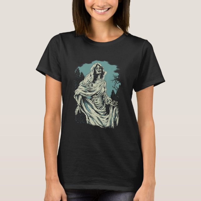 Ghost Bride La Llorona by Haunted Horror Halloween T-Shirt (Front)