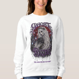 Ghost Bride with Bouquet Vintage Gothic Rhinestone Sweatshirt
