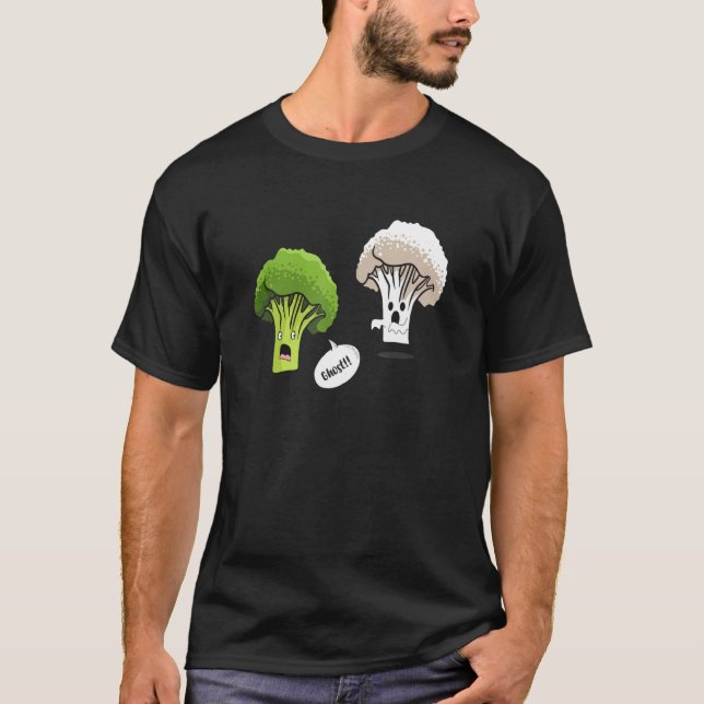Ghost Brocolli Cauliflower Vegetable Vegetarian T-Shirt (Front)