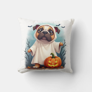 Ghost Bulldog Boo Cushion
