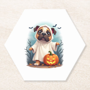 Ghost Bulldog Boo Paper Coaster