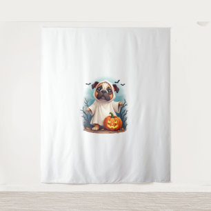 Ghost Bulldog Boo Tapestry
