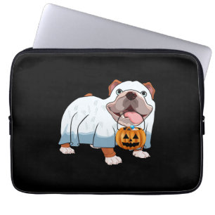 Ghost Bulldog Halloween Dog Laptop Sleeve