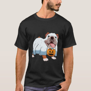 Ghost Bulldog Halloween Dog T-Shirt