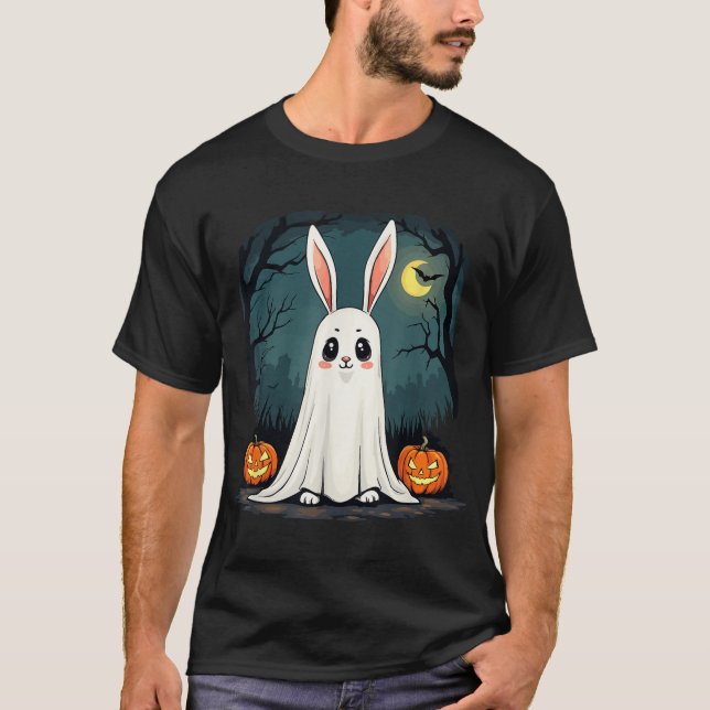 Ghost Bunny Halloween Boohop Ghost Bunny  T-Shirt (Front)