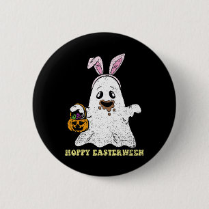 Ghost Bunny Hoppy Easter Egg Hunting Spring Men Wo 6 Cm Round Badge