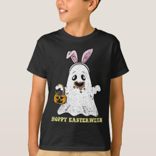 Ghost Bunny Hoppy Easter Egg Hunting Spring Men Wo T-Shirt