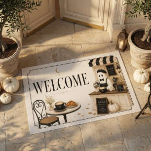 Ghost Café Welcome Halloween Doormat
