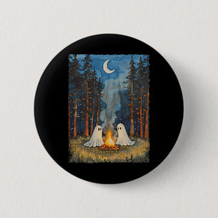 Ghost Campfire Camping Lover Forest Gothic Hallowe 6 Cm Round Badge