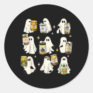Ghost Canned Pickles Cute Ghost Pickle Jar Canning Classic Round Sticker