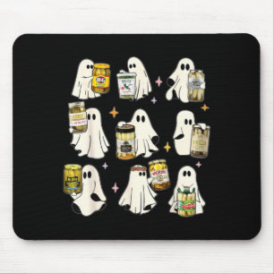 Ghost Canned Pickles Cute Ghost Pickle Jar Canning Mouse Mat