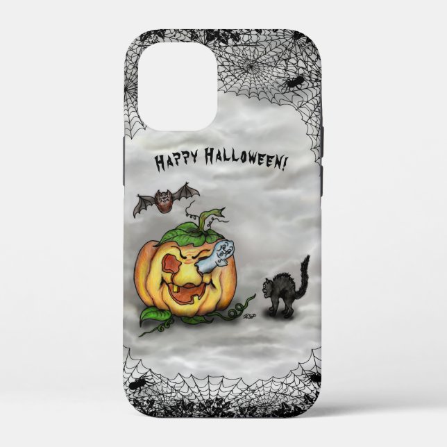 Ghost , Cat , Bat and Pumpkin , Happy Halloween! Case-Mate iPhone Case (Back)