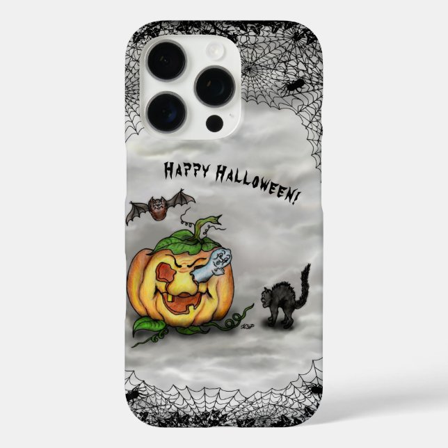 Ghost , Cat , Bat and Pumpkin , Happy Halloween! Case-Mate iPhone Case (Back)