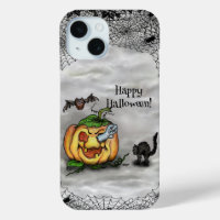 Ghost , Cat , Bat and Pumpkin , Happy Halloween!