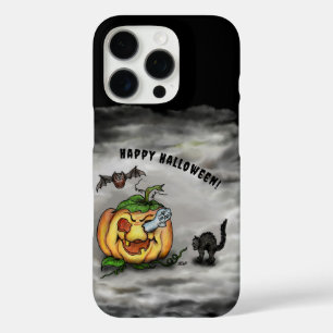 Ghost , Cat , Bat and Pumpkin , Happy Halloween! iPhone 16 Pro Case