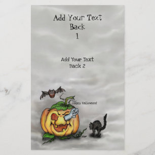 Ghost , Cat , Bat and Pumpkin , Happy Halloween! Flyer