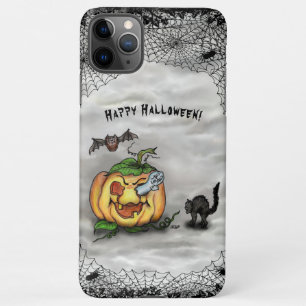 Ghost , Cat , Bat and Pumpkin , Happy Halloween! iPhone 11Pro Max Case