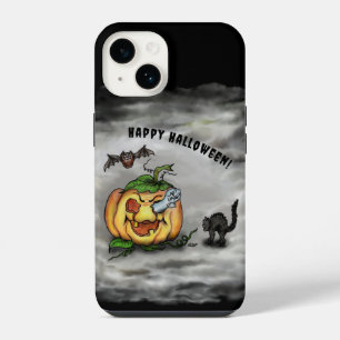 Ghost , Cat , Bat and Pumpkin , Happy Halloween! iPhone 14 Case