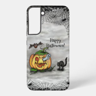 Ghost , Cat , Bat and Pumpkin , Happy Halloween! Samsung Galaxy Case
