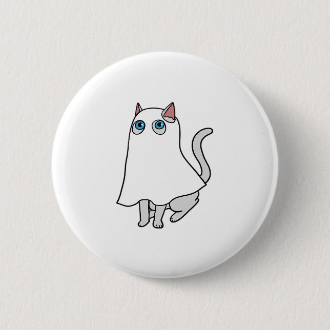 Ghost Cat Classic T-Shirt_1 6 Cm Round Badge (Front)