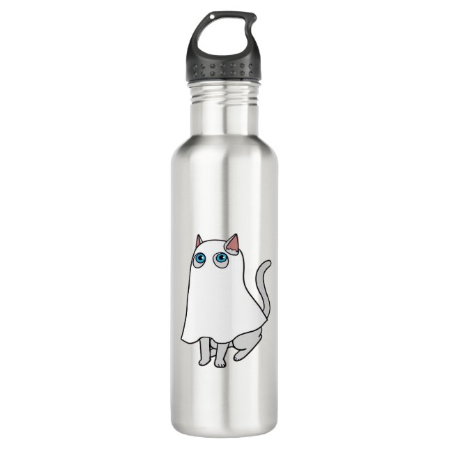 Ghost Cat Classic T-Shirt_1 710 Ml Water Bottle (Front)