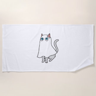 Ghost Cat Classic T-Shirt_1 Beach Towel