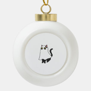 Ghost Cat Classic T-Shirt_2 Ceramic Ball Christmas Ornament
