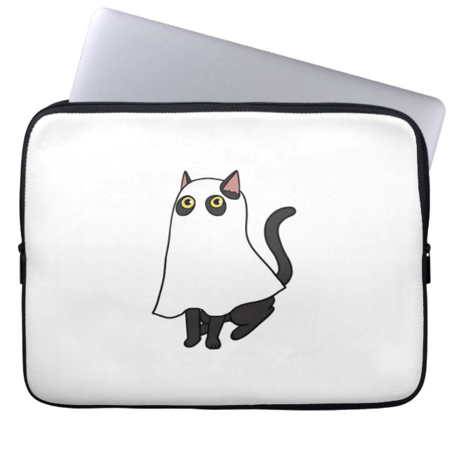 Ghost Cat Classic T-Shirt_2 Laptop Sleeve (Front)