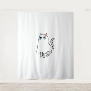 Ghost Cat Classic T-Shirt_2 Tapestry